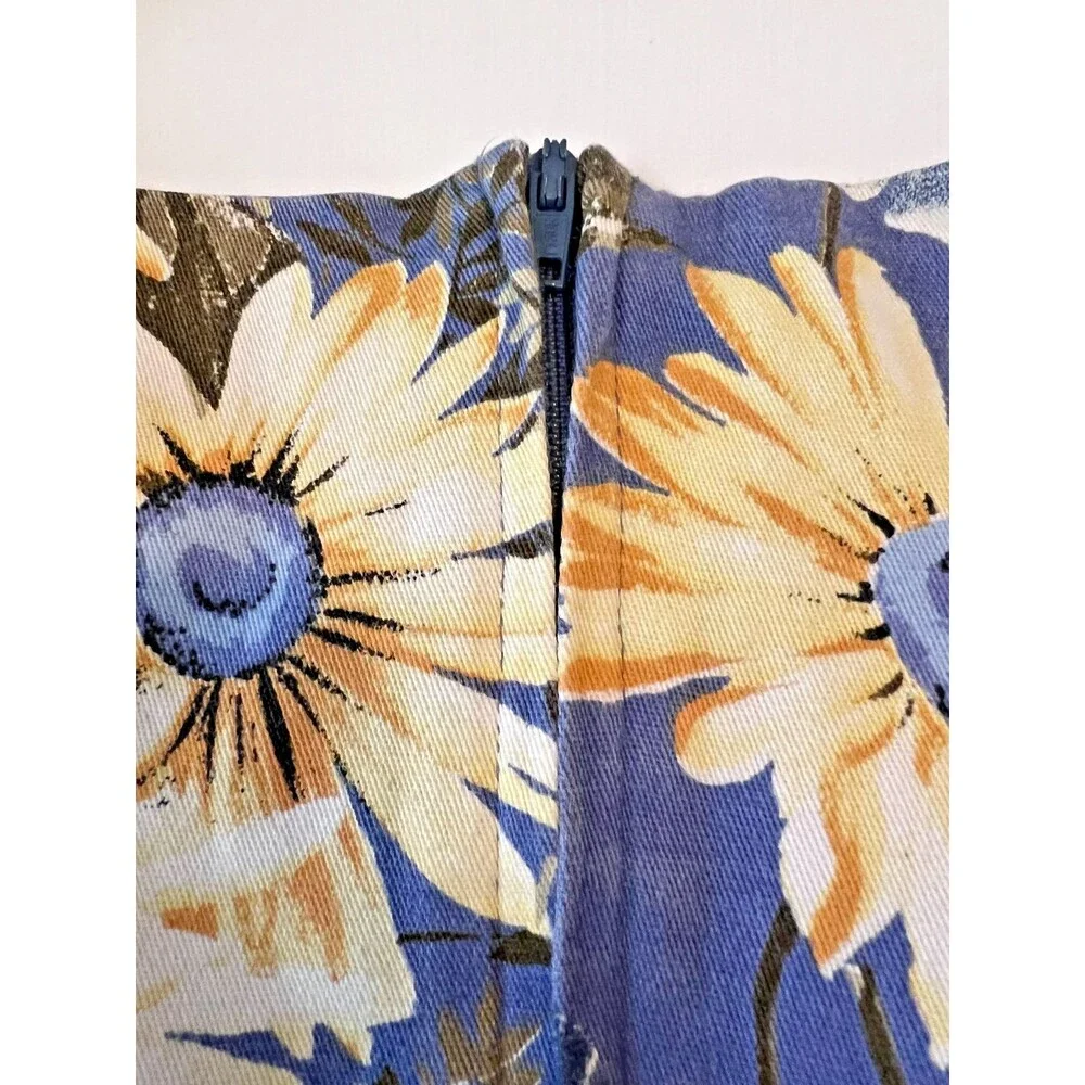 Vintage Denim Faded Glory Y2K Floral print Sundress SIZE 16 - Picture 2 of 5